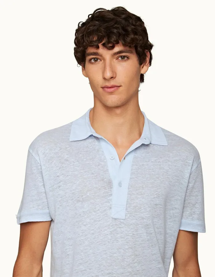 Orlebar Brown Polo Shirts Men Sebastian Linen Hush