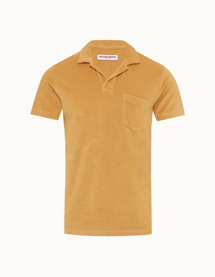 Orlebar Brown Polo Shirts Men Terry Towelling Biscuit