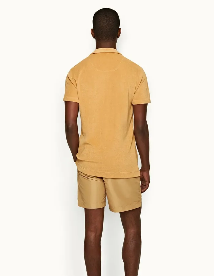 Orlebar Brown Polo Shirts Men Terry Towelling Biscuit