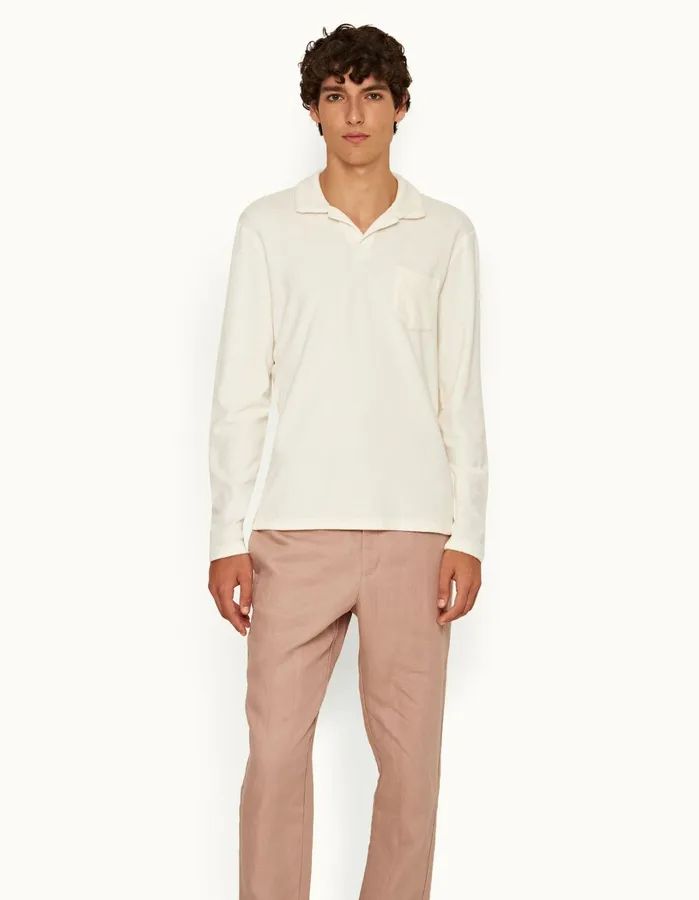Orlebar Brown Polo Shirts Men Terry Towelling Cashew