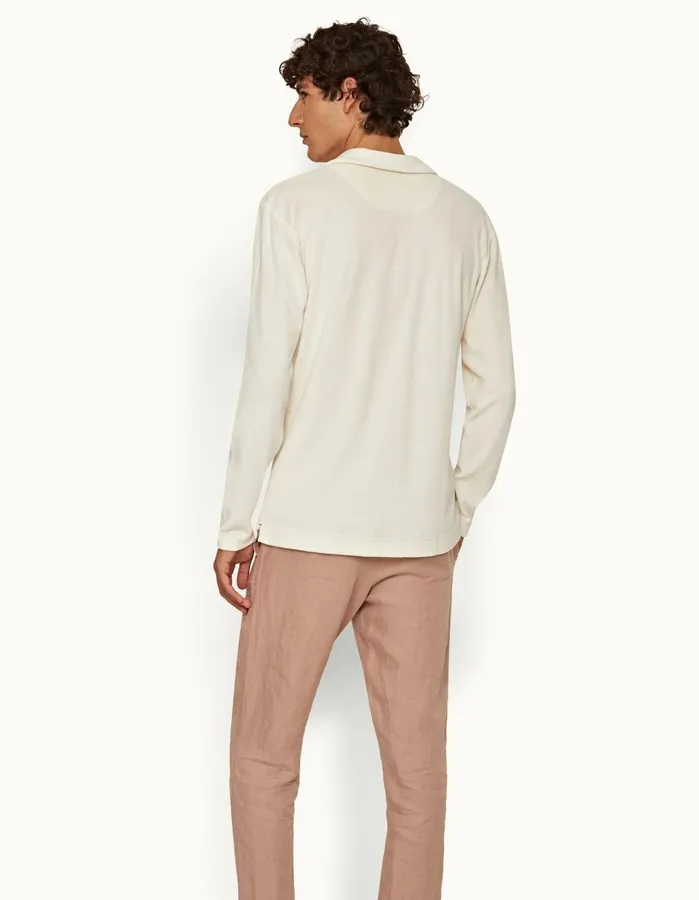 Orlebar Brown Polo Shirts Men Terry Towelling Cashew