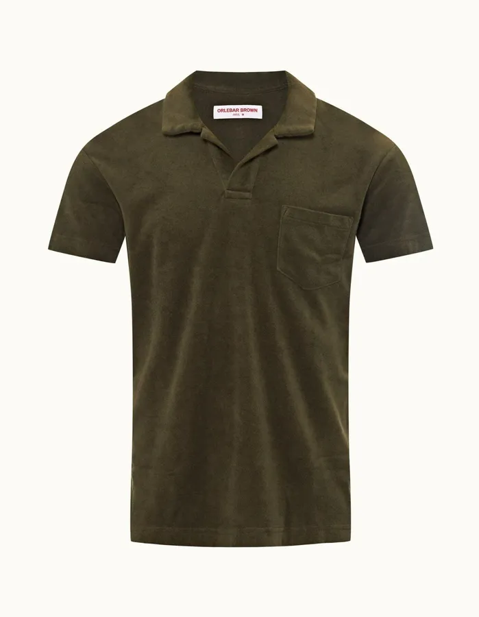 Orlebar Brown Polo Shirts Men Terry Towelling Palm