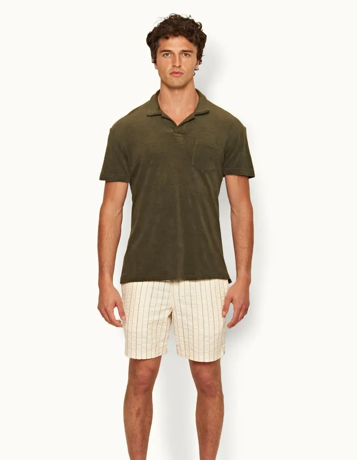 Orlebar Brown Polo Shirts Men Terry Towelling Palm