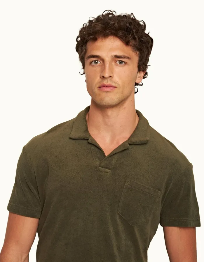 Orlebar Brown Polo Shirts Men Terry Towelling Palm