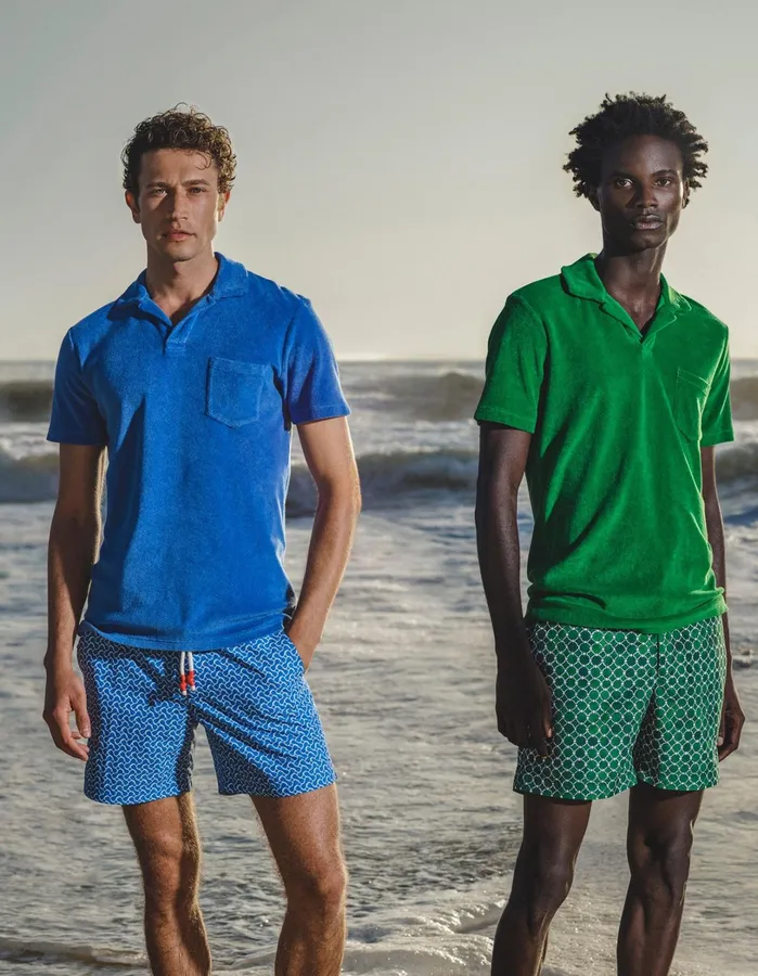 Orlebar Brown Polo Shirts Men Terry Towelling Tidal