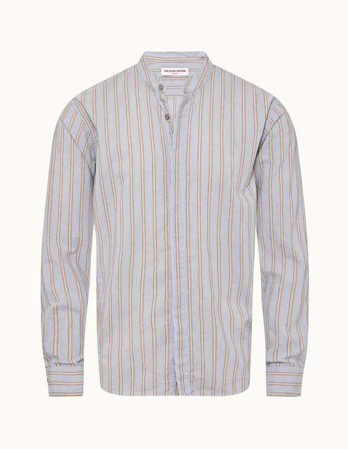 Orlebar Brown Shirts Men Dekker Stripe Island Skywhite