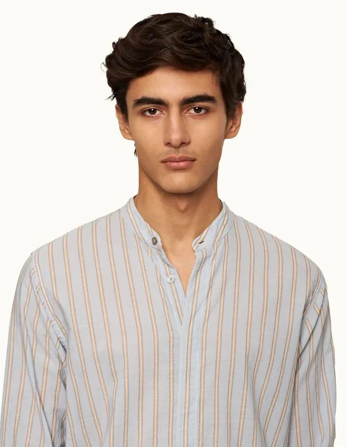 Orlebar Brown Shirts Men Dekker Stripe Island Skywhite