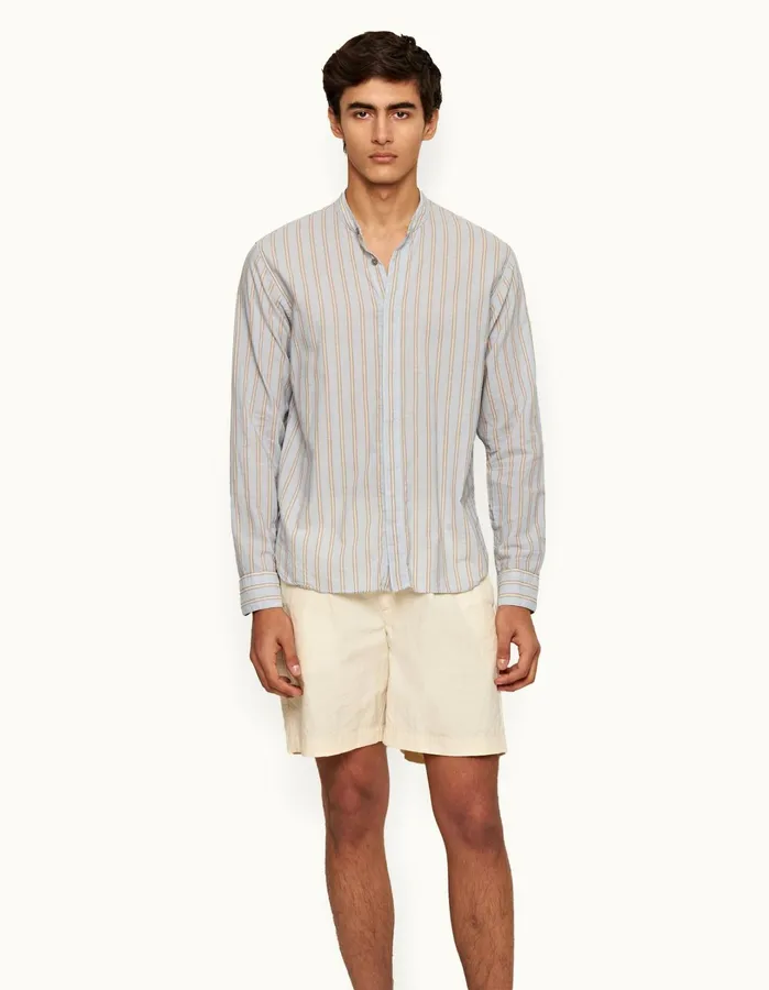Orlebar Brown Shirts Men Dekker Stripe Island Skywhite