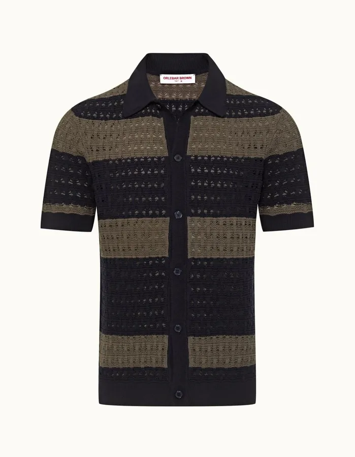 Orlebar Brown Shirts Men Fabien Midnight Navygrey