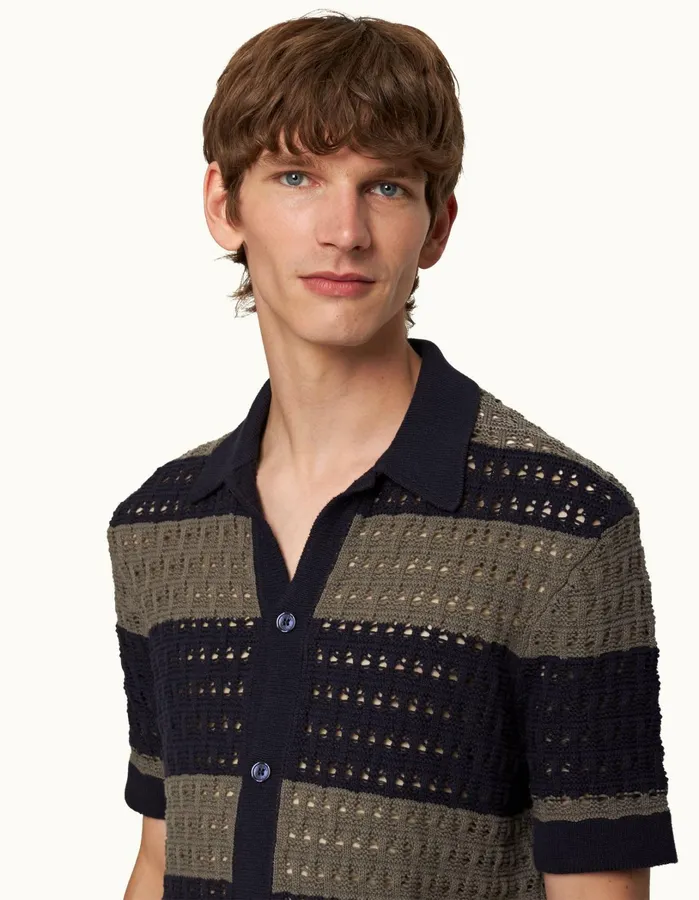 Orlebar Brown Shirts Men Fabien Midnight Navygrey