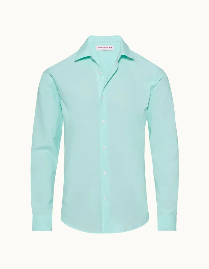 Orlebar Brown Shirts Men Giles Chainstitch Clear Skywhite