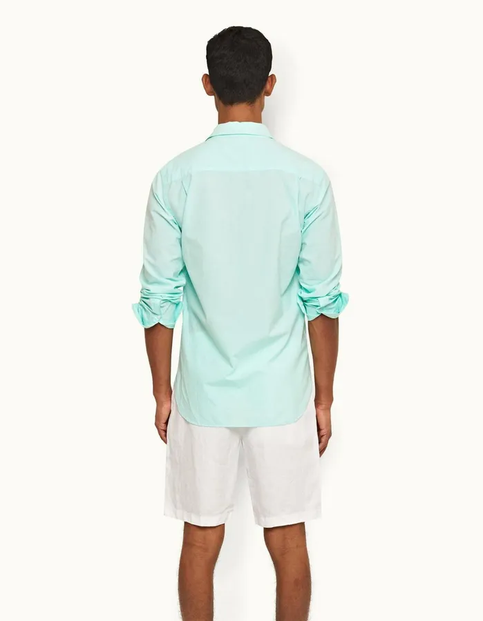 Orlebar Brown Shirts Men Giles Chainstitch Clear Skywhite