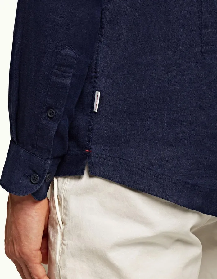 Orlebar Brown Shirts Men Giles Linen Navy