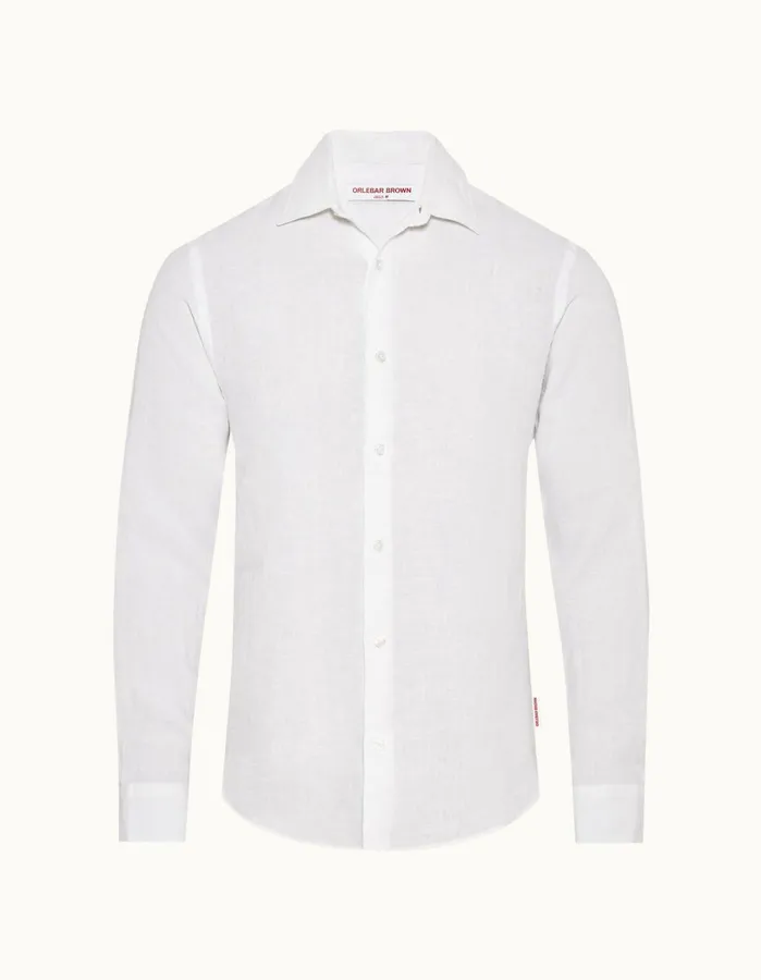 Orlebar Brown Shirts Men Giles Linen White
