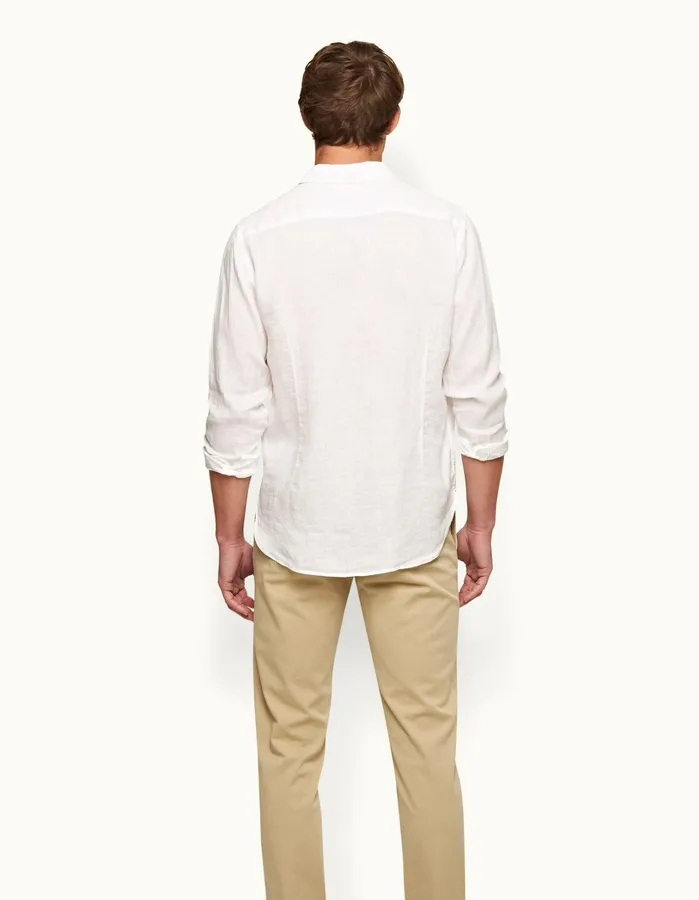 Orlebar Brown Shirts Men Giles Linen White