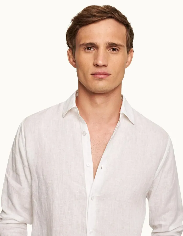 Orlebar Brown Shirts Men Giles Linen White
