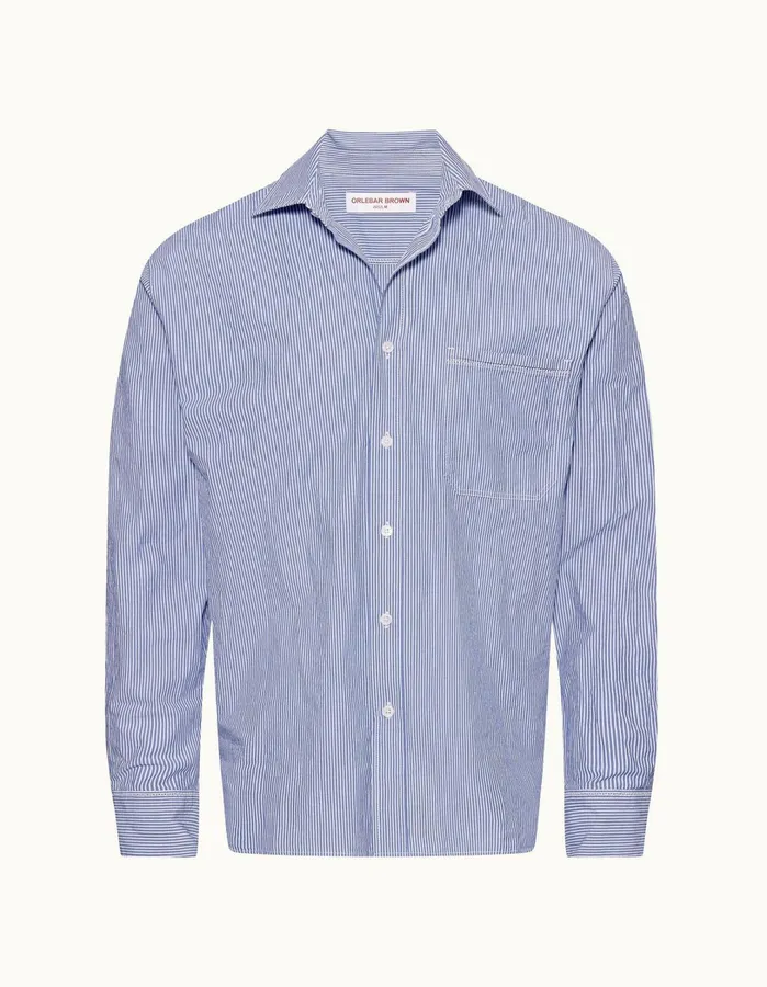 Orlebar Brown Shirts Men Grasmoor Midnight Navywhite