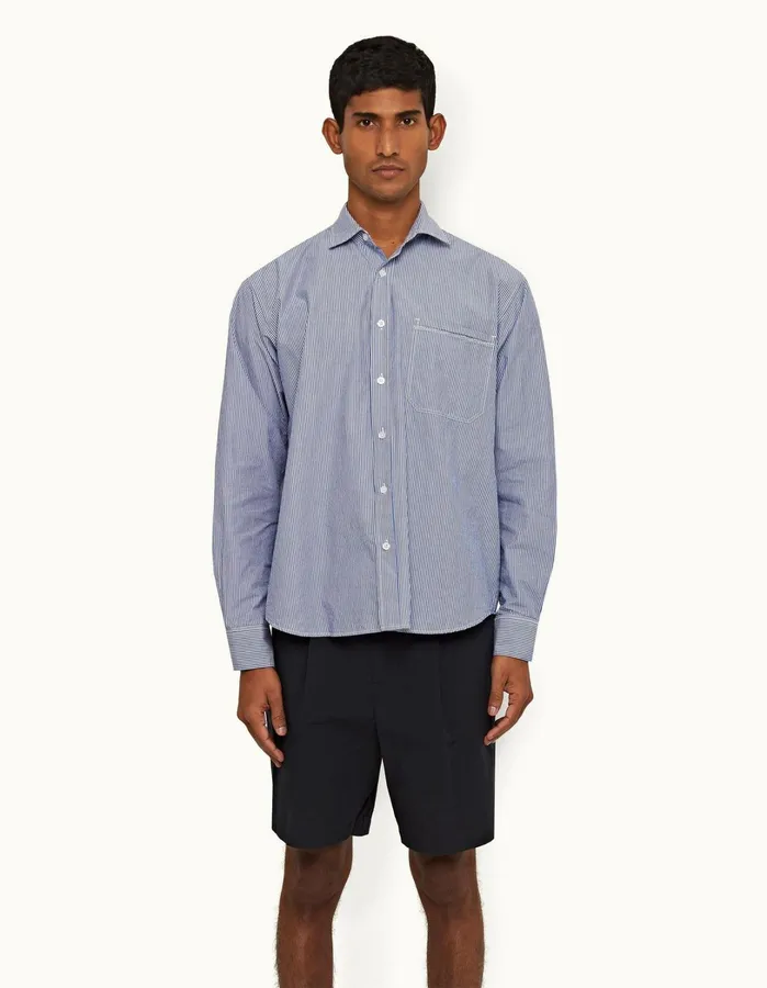 Orlebar Brown Shirts Men Grasmoor Midnight Navywhite