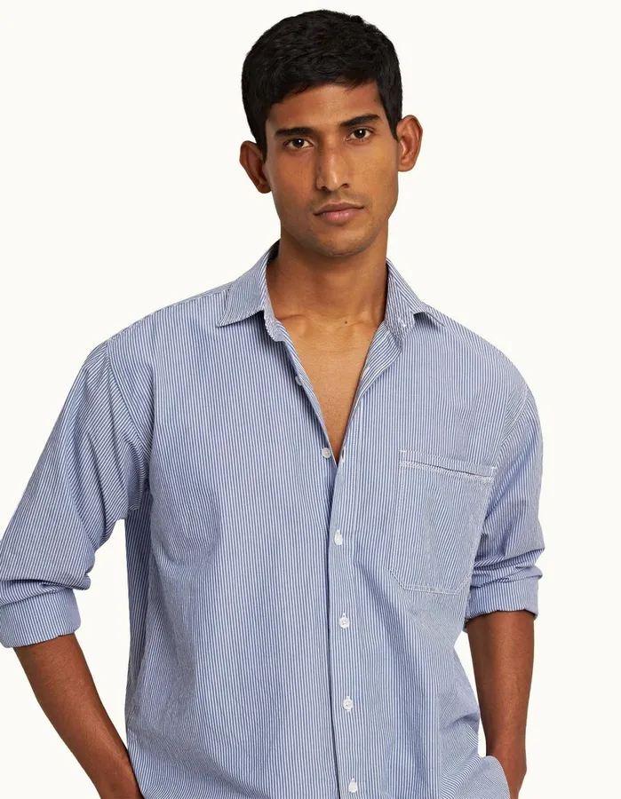 Orlebar Brown Shirts Men Grasmoor Midnight Navywhite