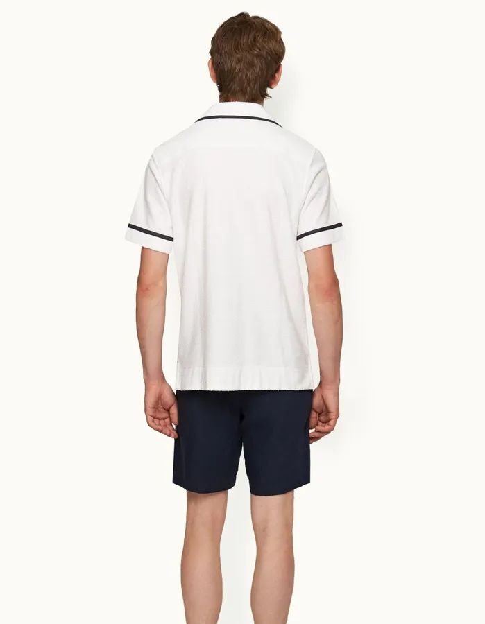 Orlebar Brown Shirts Men Griffith Towelling Whitemidnight Navy