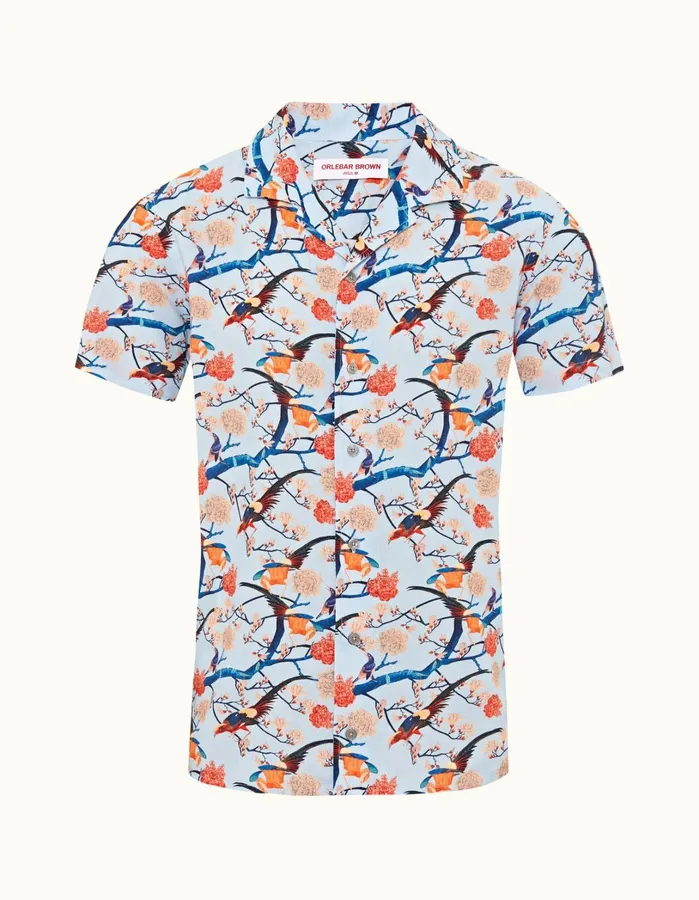 Orlebar Brown Shirts Men Hibbert Light Island Sky