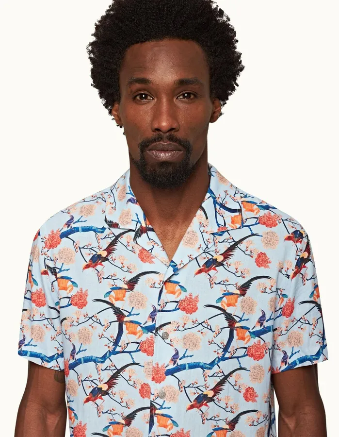 Orlebar Brown Shirts Men Hibbert Light Island Sky