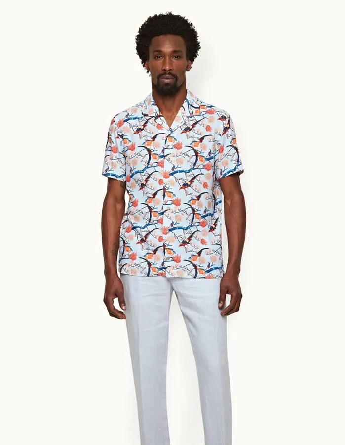 Orlebar Brown Shirts Men Hibbert Light Island Sky