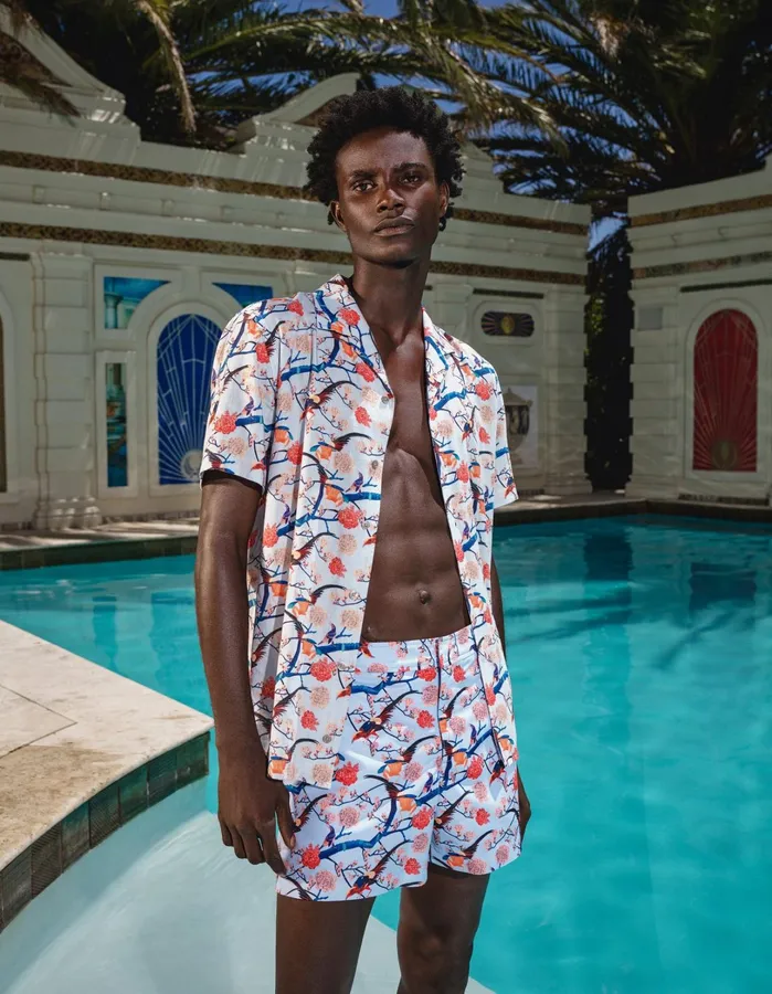 Orlebar Brown Shirts Men Hibbert Light Island Sky