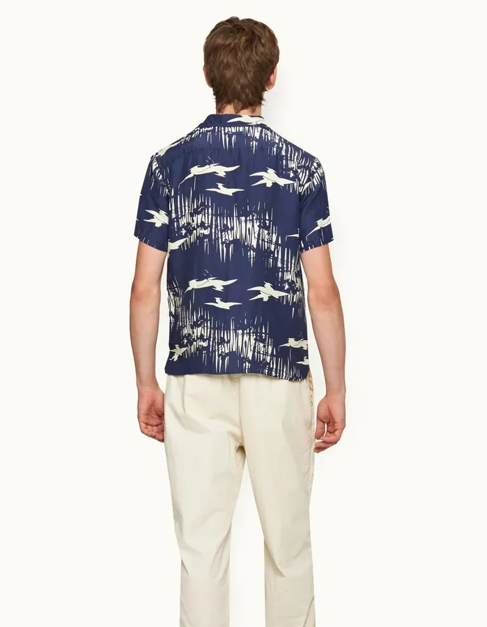 Orlebar Brown Shirts Men Hibbert Midnight Navysea Mist