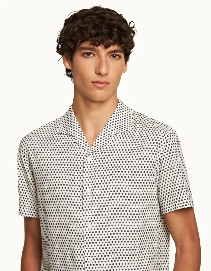 Orlebar Brown Shirts Men Hibbert Whitenight Iris
