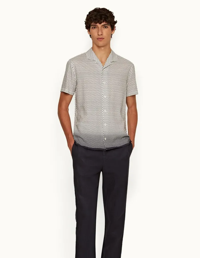 Orlebar Brown Shirts Men Hibbert Whitenight Iris