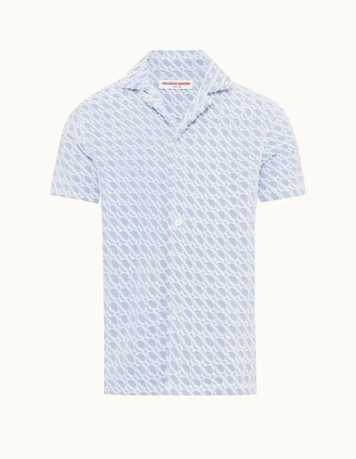 Orlebar Brown Shirts Men Howell Towelling Wish Blue