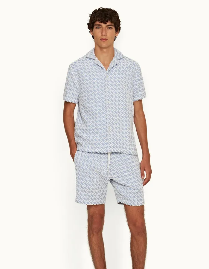 Orlebar Brown Shirts Men Howell Towelling Wish Blue
