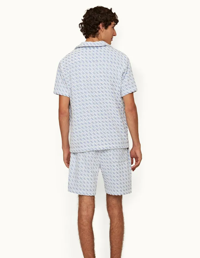 Orlebar Brown Shirts Men Howell Towelling Wish Blue