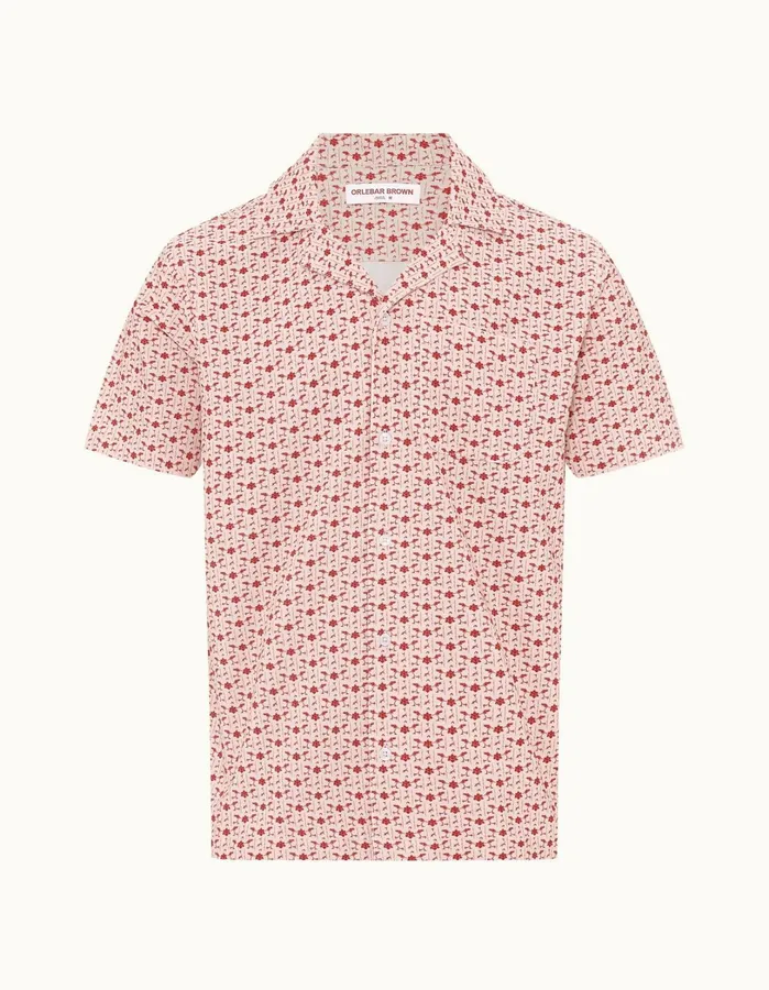 Orlebar Brown Shirts Men Marne Cord Sea Mistvermillion
