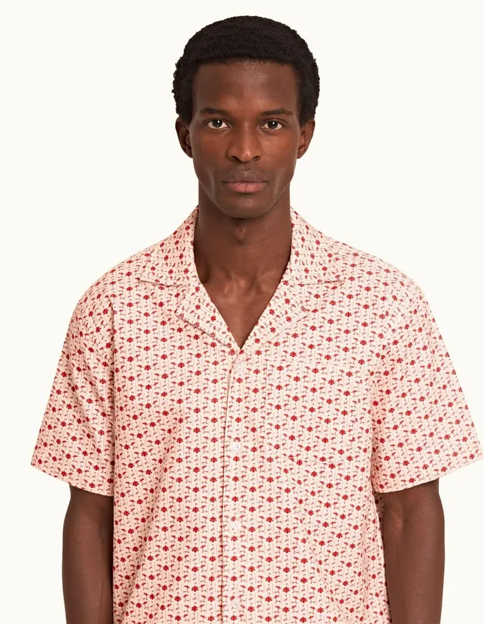 Orlebar Brown Shirts Men Marne Cord Sea Mistvermillion