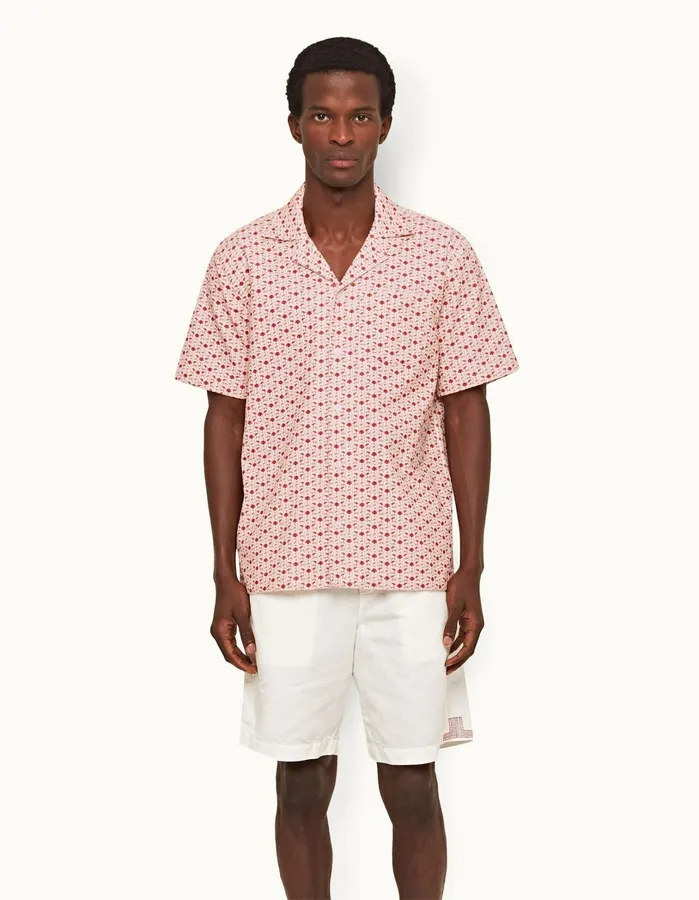 Orlebar Brown Shirts Men Marne Cord Sea Mistvermillion