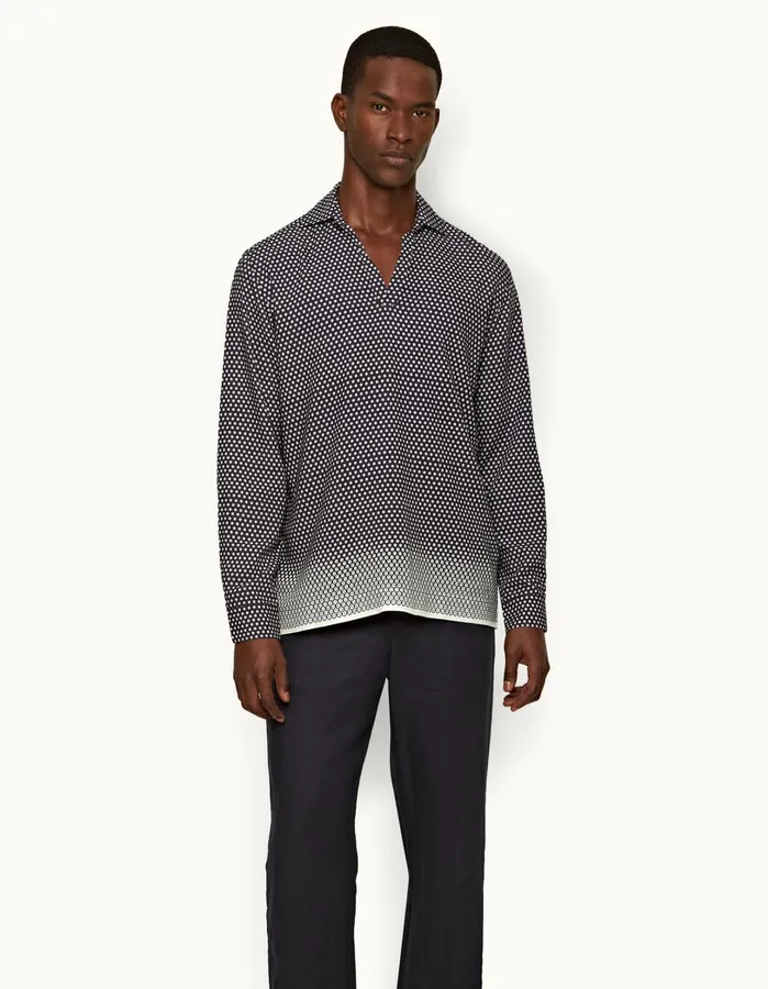 Orlebar Brown Shirts Men Ridley Night Iriswhite