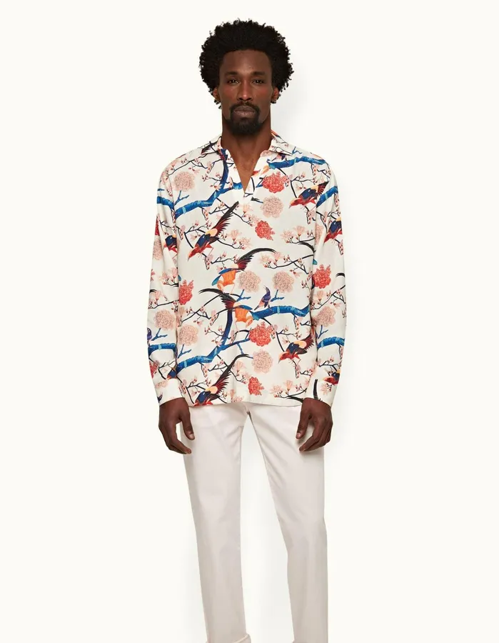 Orlebar Brown Shirts Men Ridley White Sand