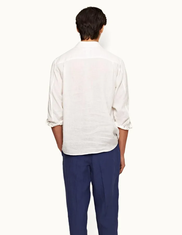 Orlebar Brown Shirts Men Shanklin Linen White