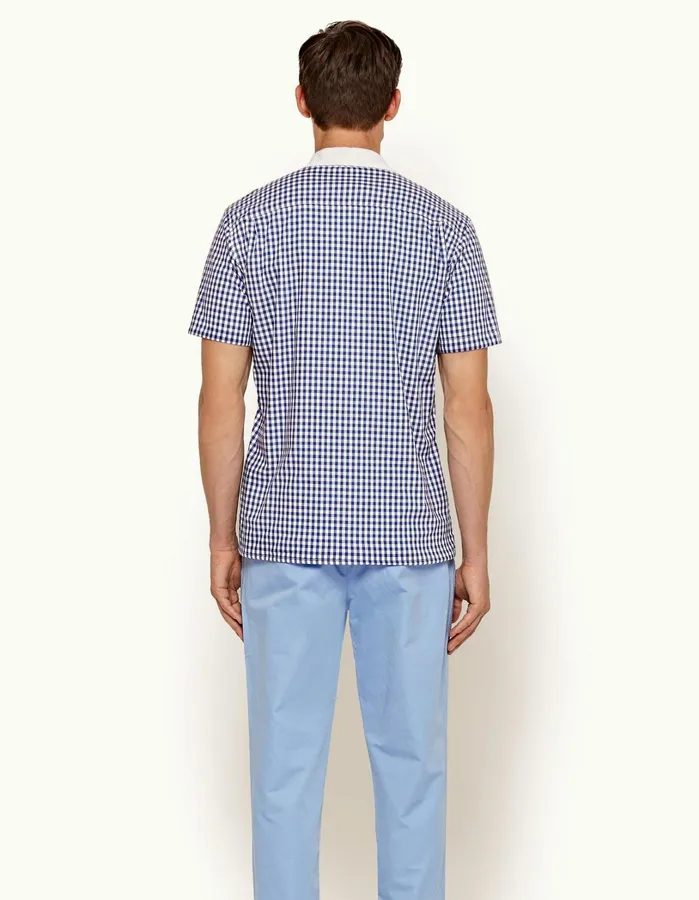 Orlebar Brown Shirts Men Thunderball Gingham Shirt Blueprintwhite
