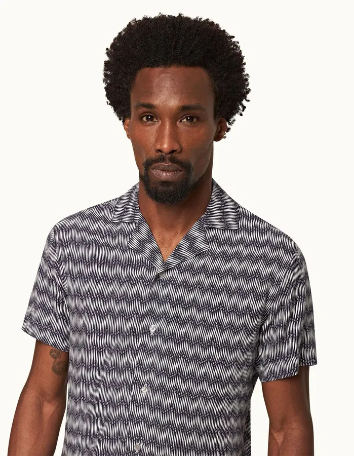 Orlebar Brown Shirts Men Travis Night Iriswhite