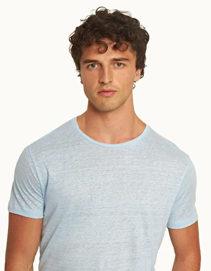 Orlebar Brown TShirts Men ObT Linen Island Sky