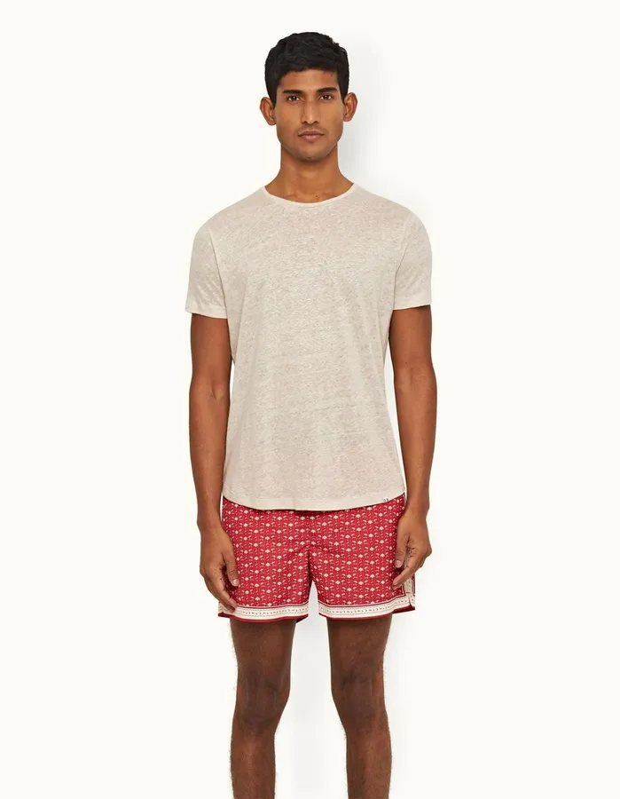 Orlebar Brown TShirts Men ObT Linen Pebble