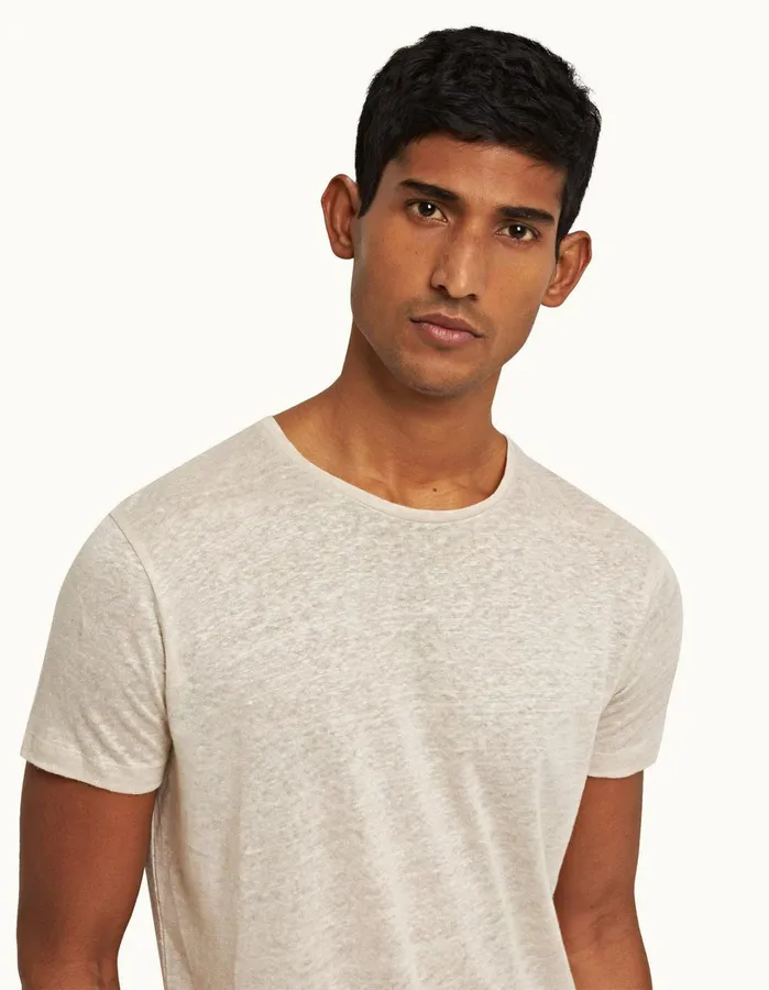 Orlebar Brown TShirts Men ObT Linen Pebble