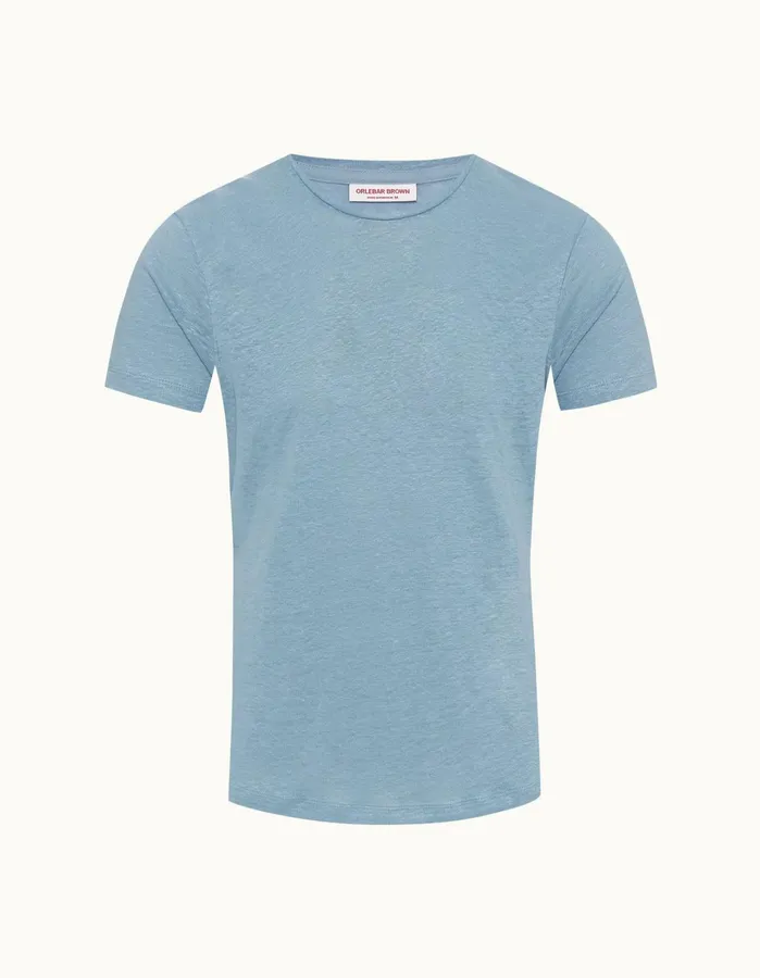 Orlebar Brown TShirts Men ObT Linen Wish Blue