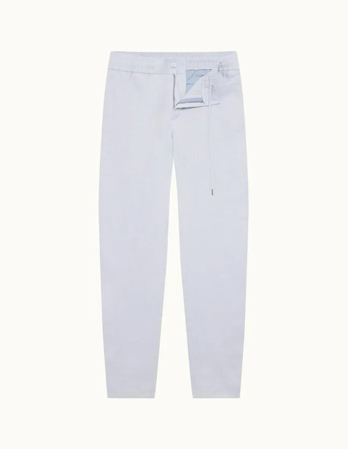 Orlebar Brown Trousers Men Cornell Linen Light Island Sky