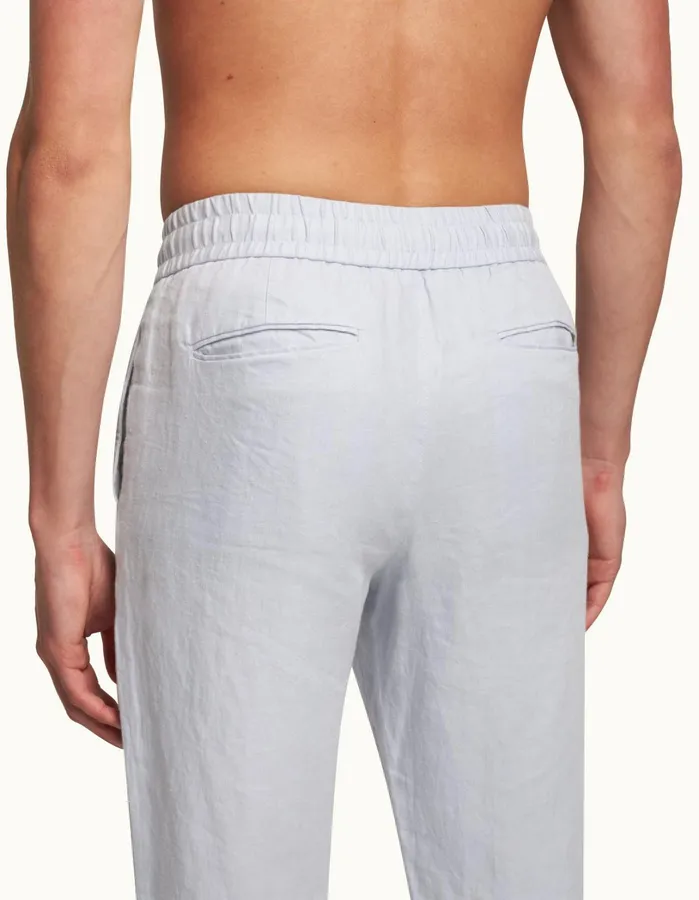 Orlebar Brown Trousers Men Cornell Linen Light Island Sky