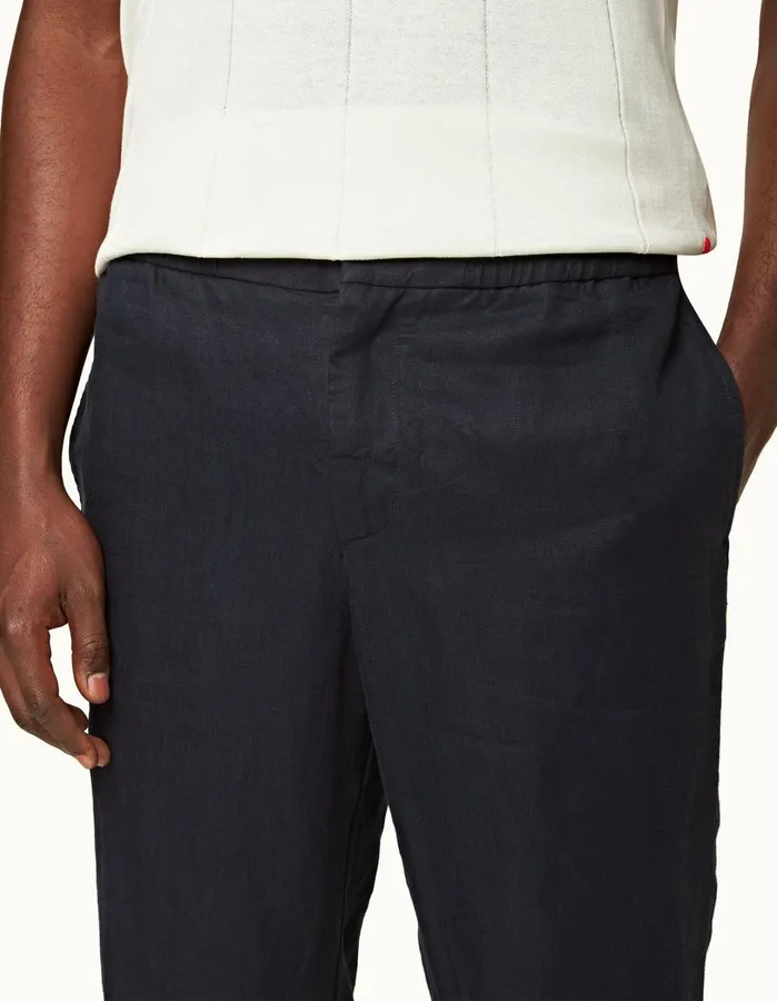 Orlebar Brown Trousers Men Cornell Linen Night Iris Ii