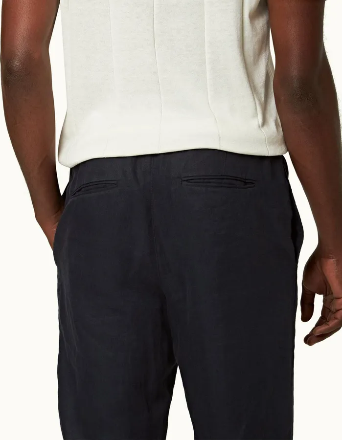 Orlebar Brown Trousers Men Cornell Linen Night Iris Ii